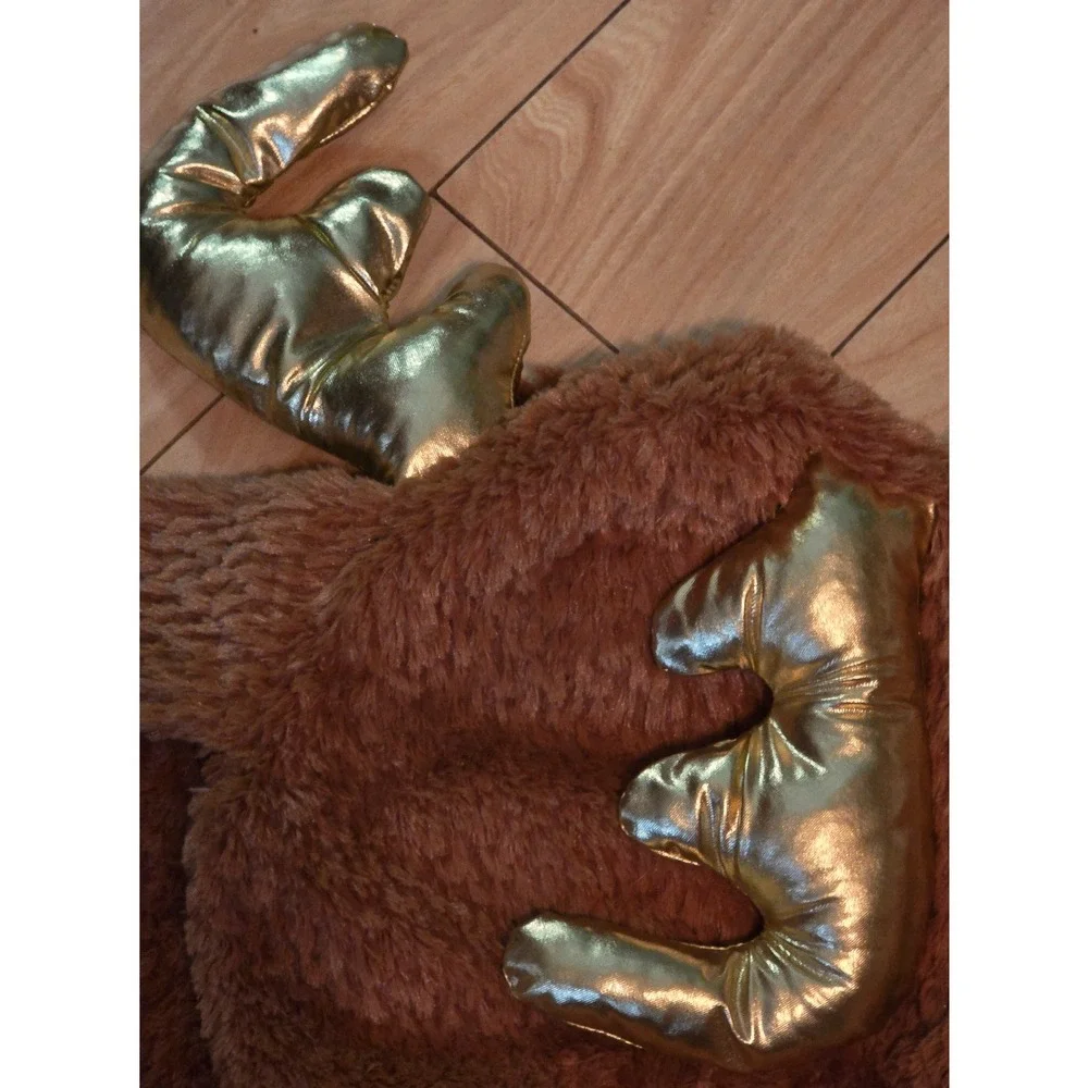 Dog Fleece Reindeer Costume Hooded Jumpsuit Outfit with Antlers Large Breed‎